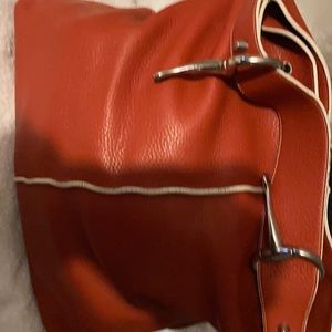 Rustic Orange leather Bag like new